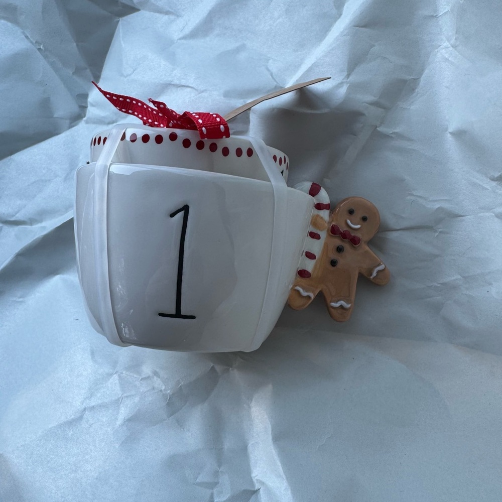 Rae Dunn gingerbread and candy cane measyring cups